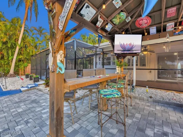 a view of a pathway with a building in the background