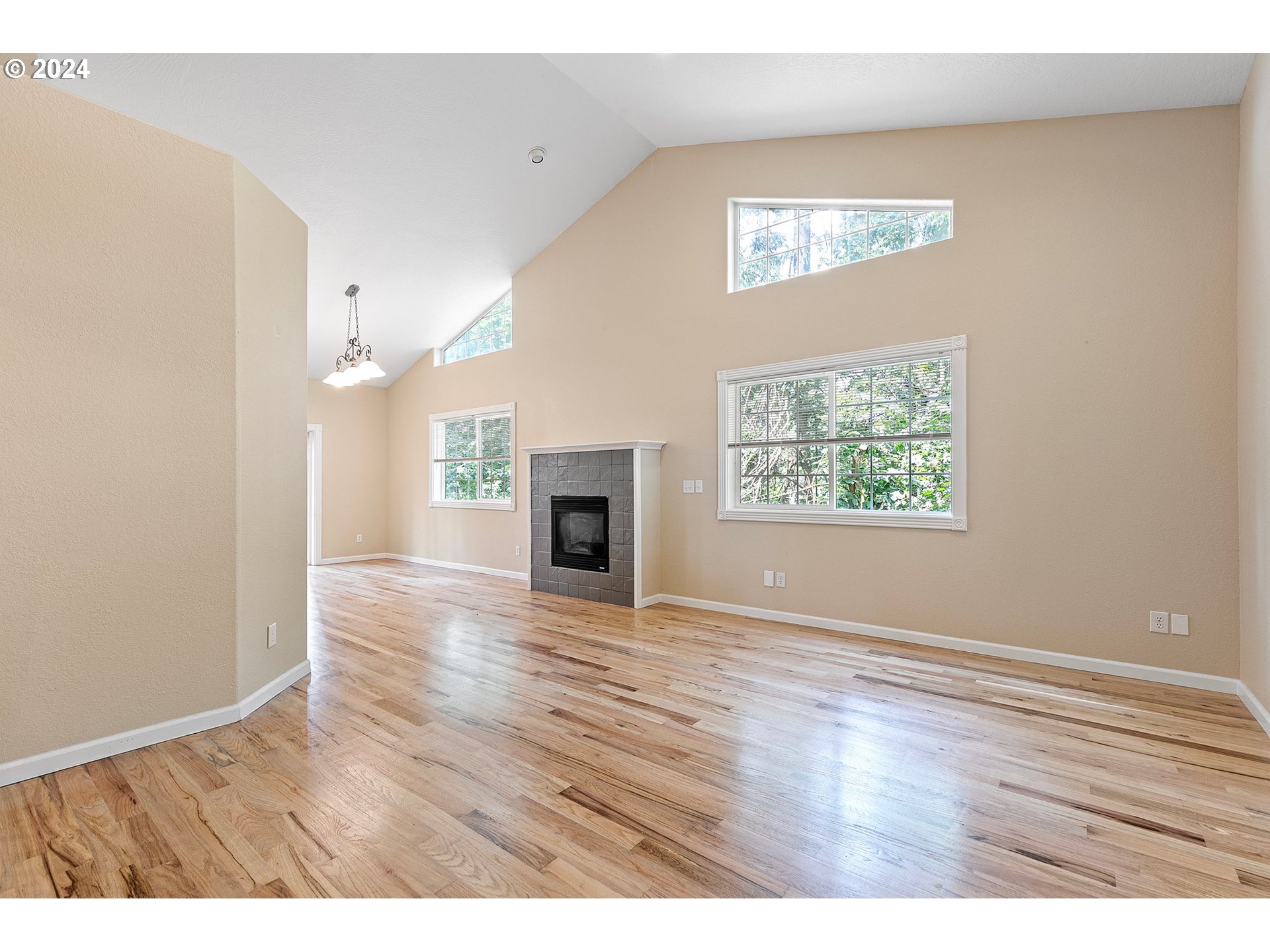 626 South 73rd Street Springfield, OR 97478 - Photo 3 of 46 an empty room with wooden floor and a fireplace