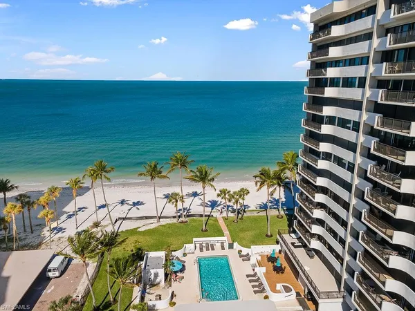 a view of building with ocean view