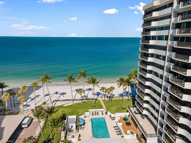 a view of building with ocean view