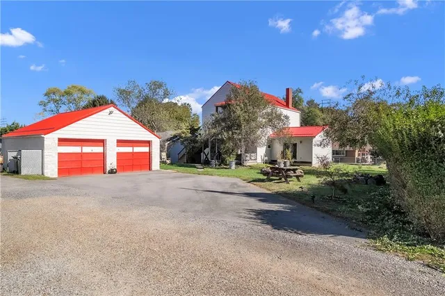 an aerial view of a houses
