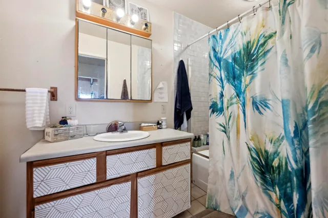 a view of a lake with a city