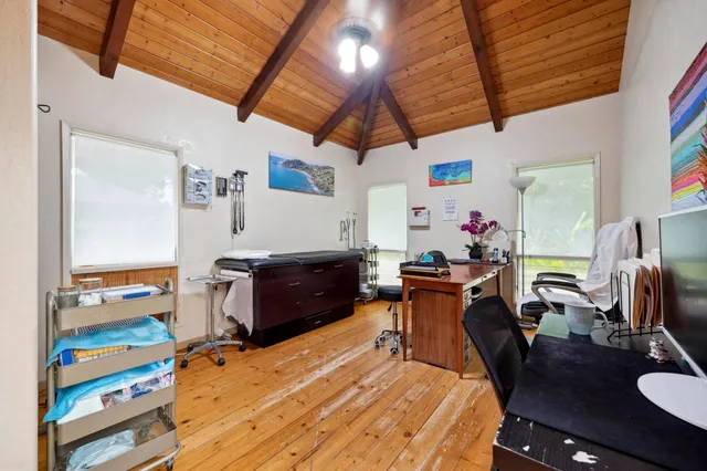 a workspace with furniture