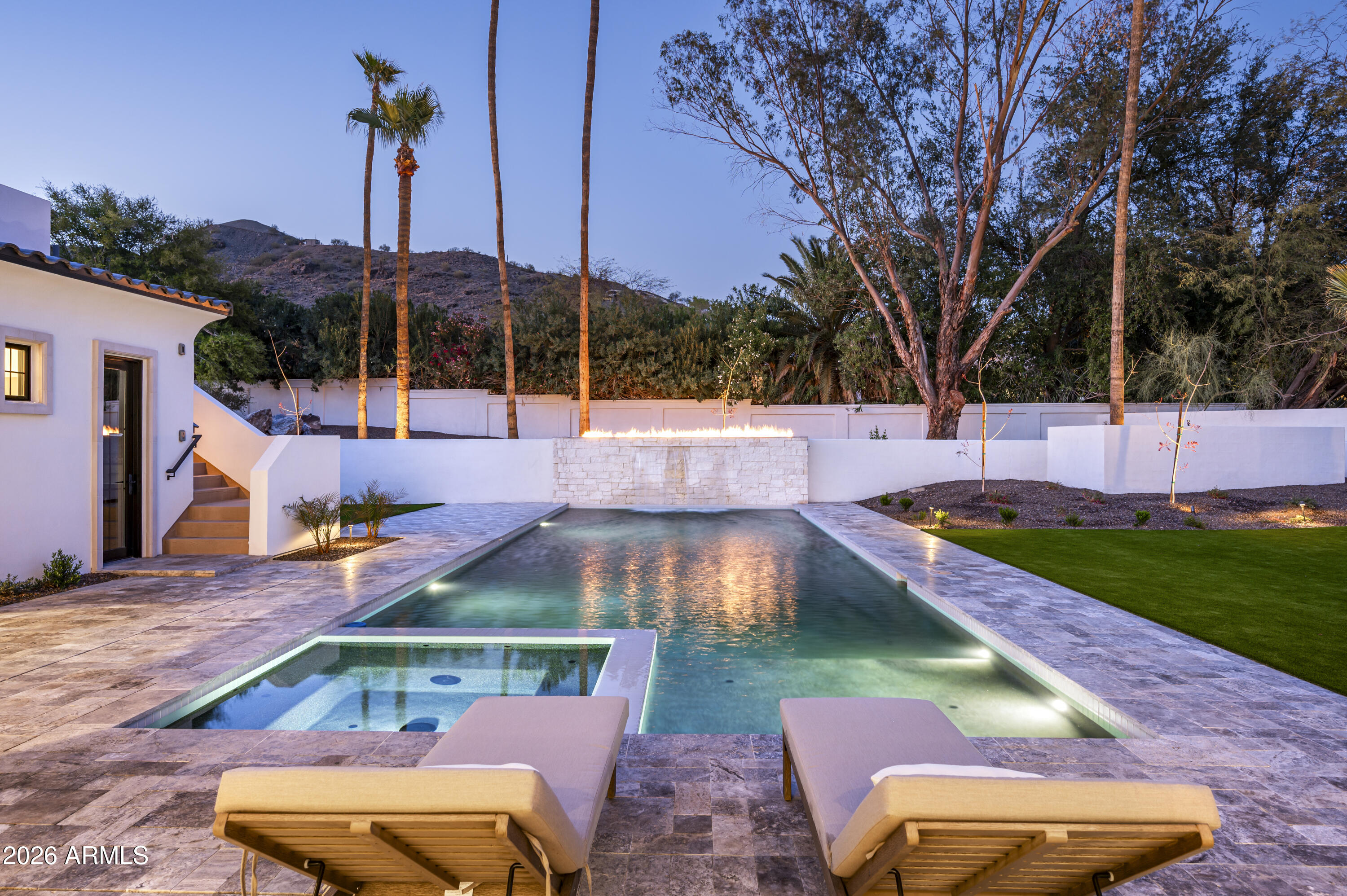 6500 East Cactus Wren Road Paradise Valley, AZ 85253 - Photo 38 of 63 Pool at Dusk
