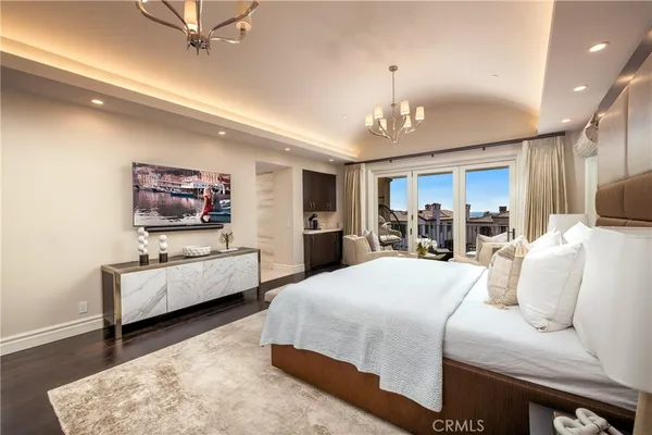 a bathroom with a glass door shower