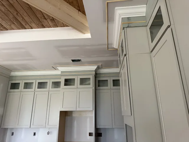 a view of an empty room with empty racks