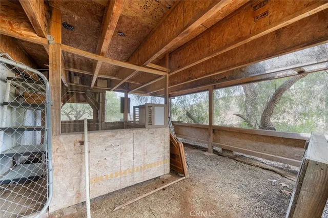 a white house covered with tall trees