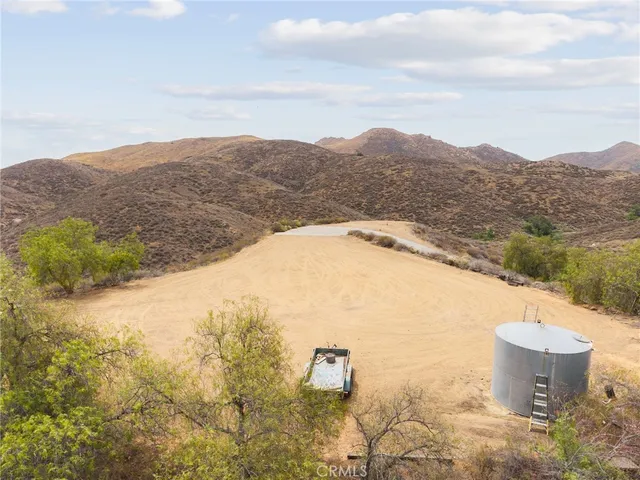 a view of a city with mountains in the background