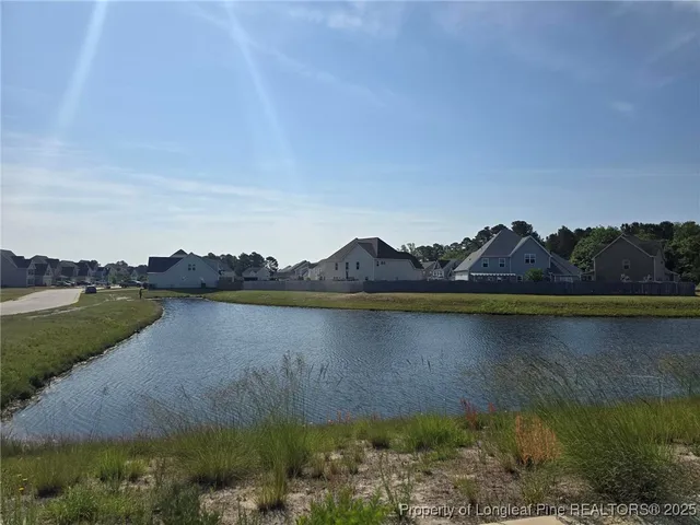 a view of a lake from a yard