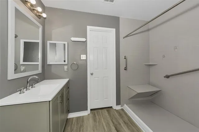 a bathroom with a shower