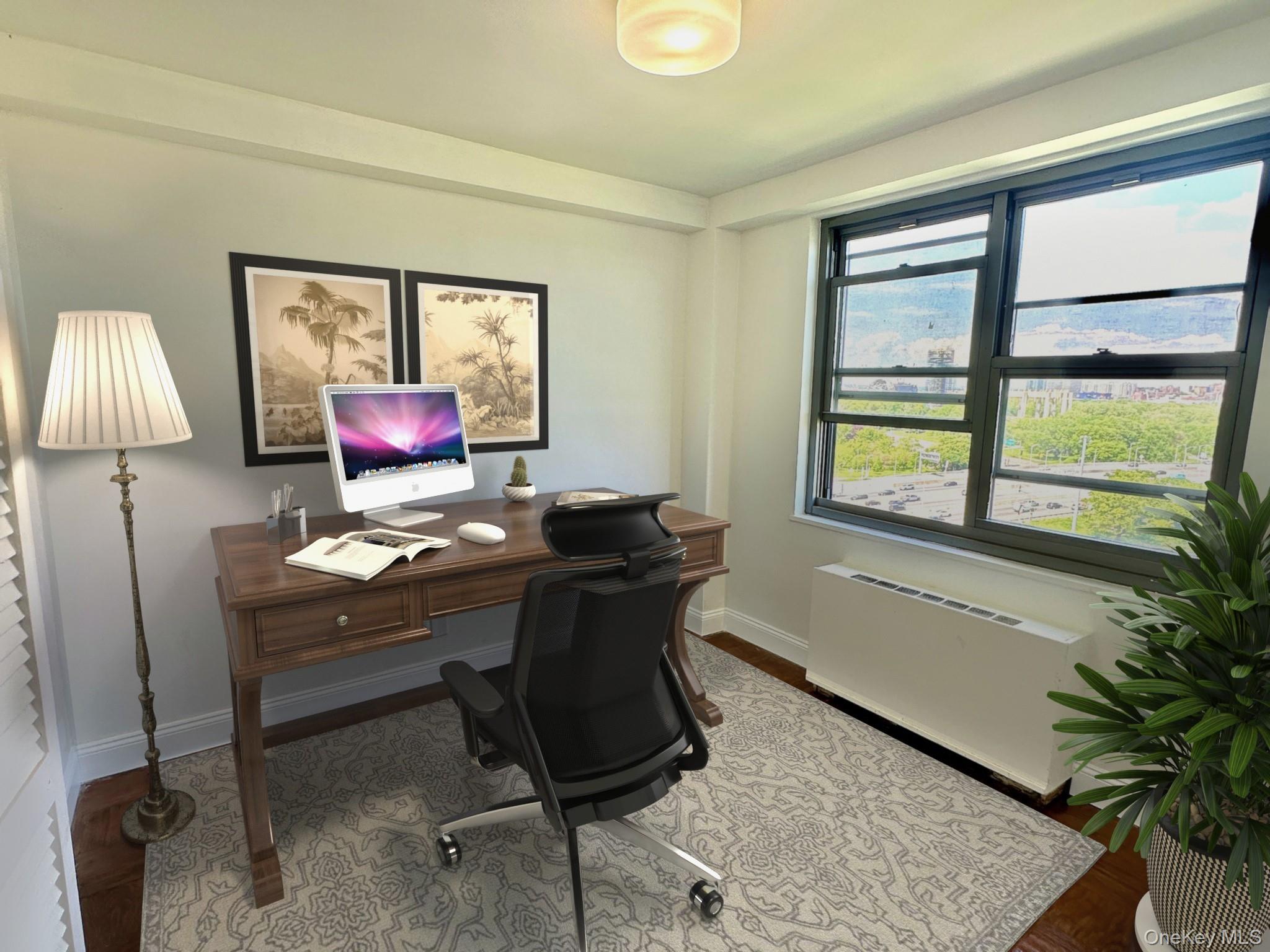 61-20 Grand Central Parkway, Unit A1402 Queens, NY 11375 - Photo 4 of 8 a workspace with furniture and a window