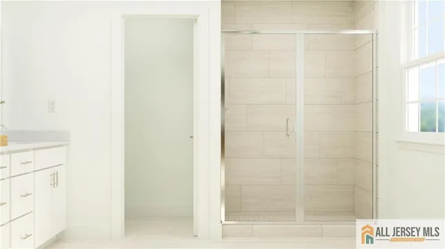 a bathroom with a shower