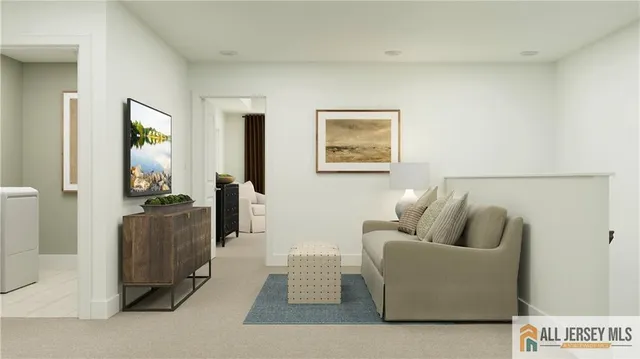 a living room with furniture and a couch