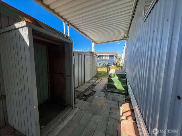 a view of a yard with plants