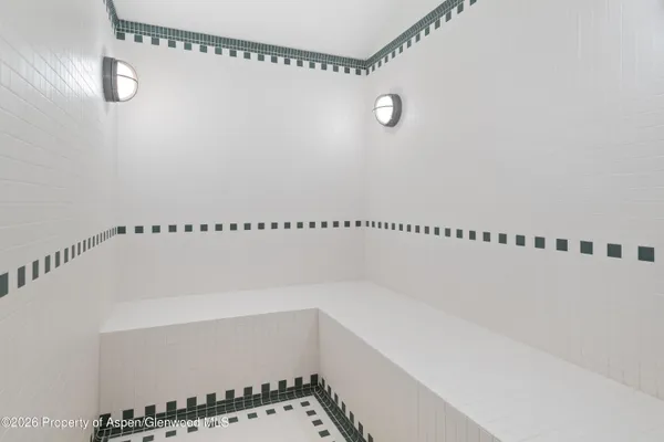 a view of a bathroom with a window