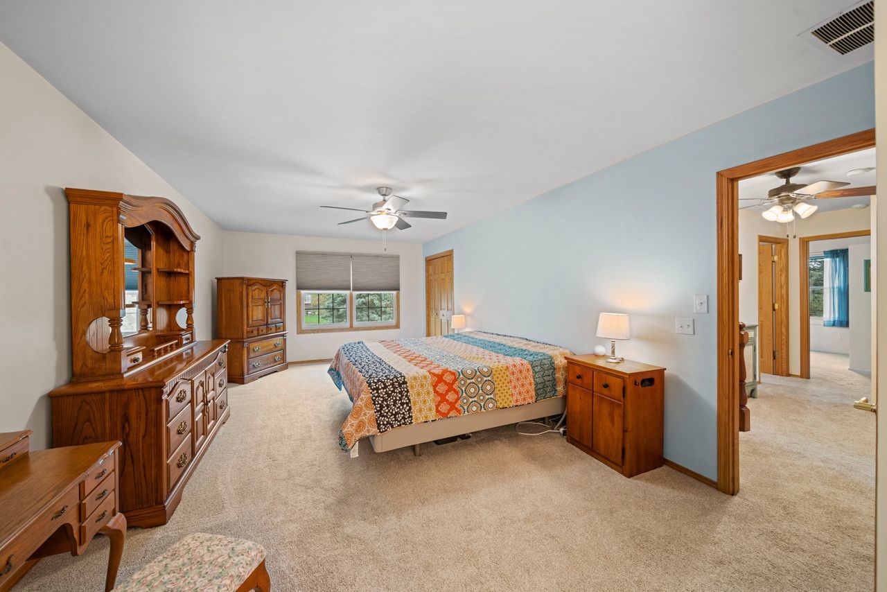 1908 Spring Dale Drive Spring Grove, IL 60081 - Photo 13 of 17 a spacious bedroom with a bed closet and flat screen tv