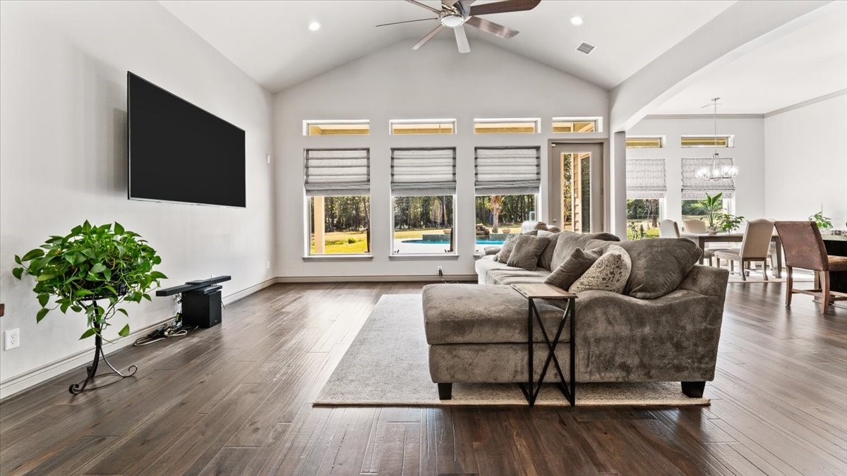 27785 Log Cabin Road Montgomery, TX 77356 - Photo 17 of 50 a living room with furniture and a flat screen tv
