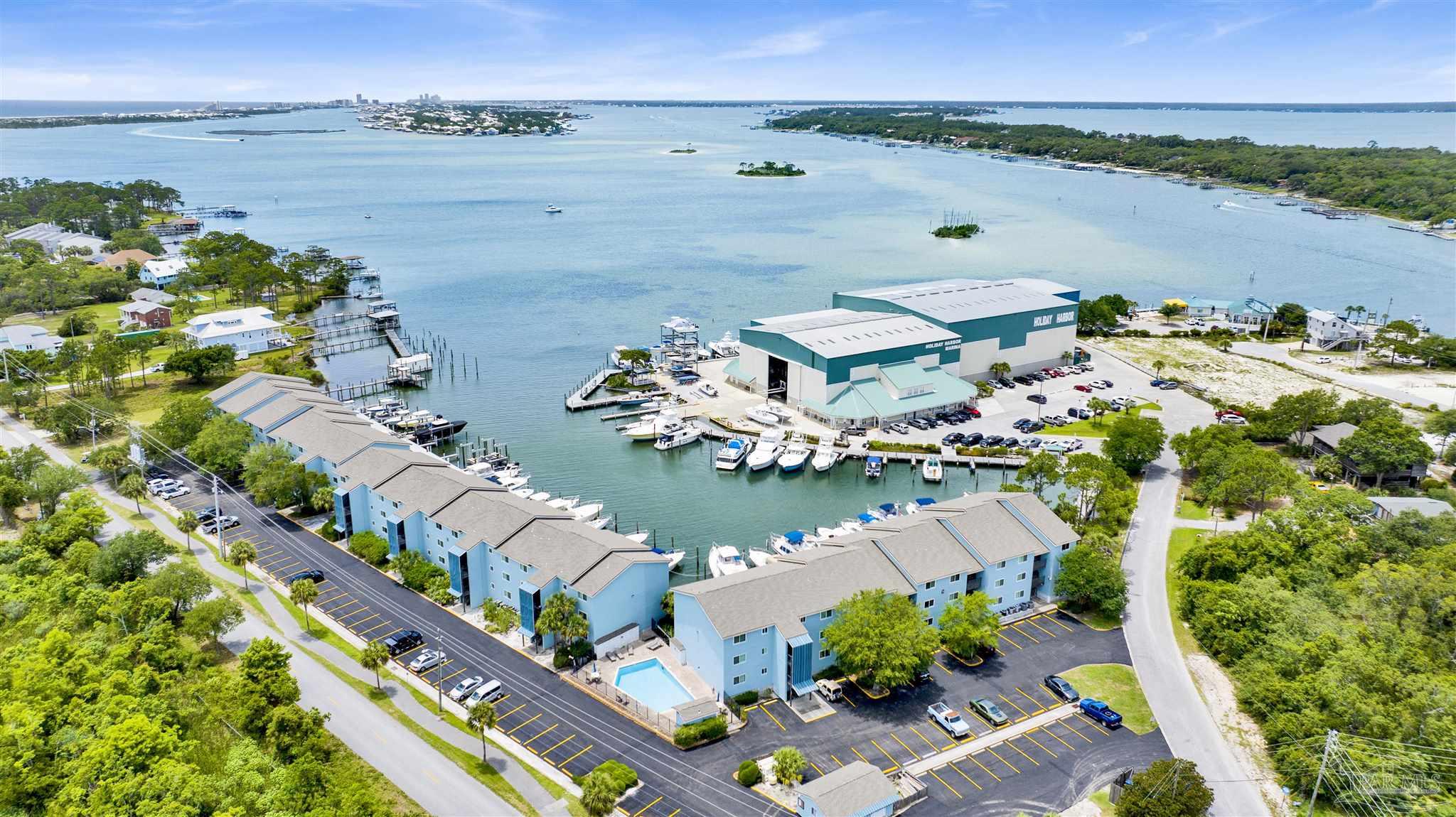 14100 River Road, Unit 334 Perdido Key, FL 32507 - Photo 29 of 35 an aerial view of a house with a lake view