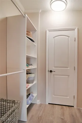 a view of a walk in closet