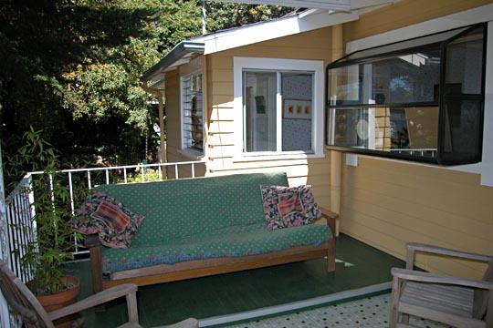 711 Moreno Road Santa Barbara, CA 93103 - Photo 6 of 18 a view of a bench in the back yard of the house