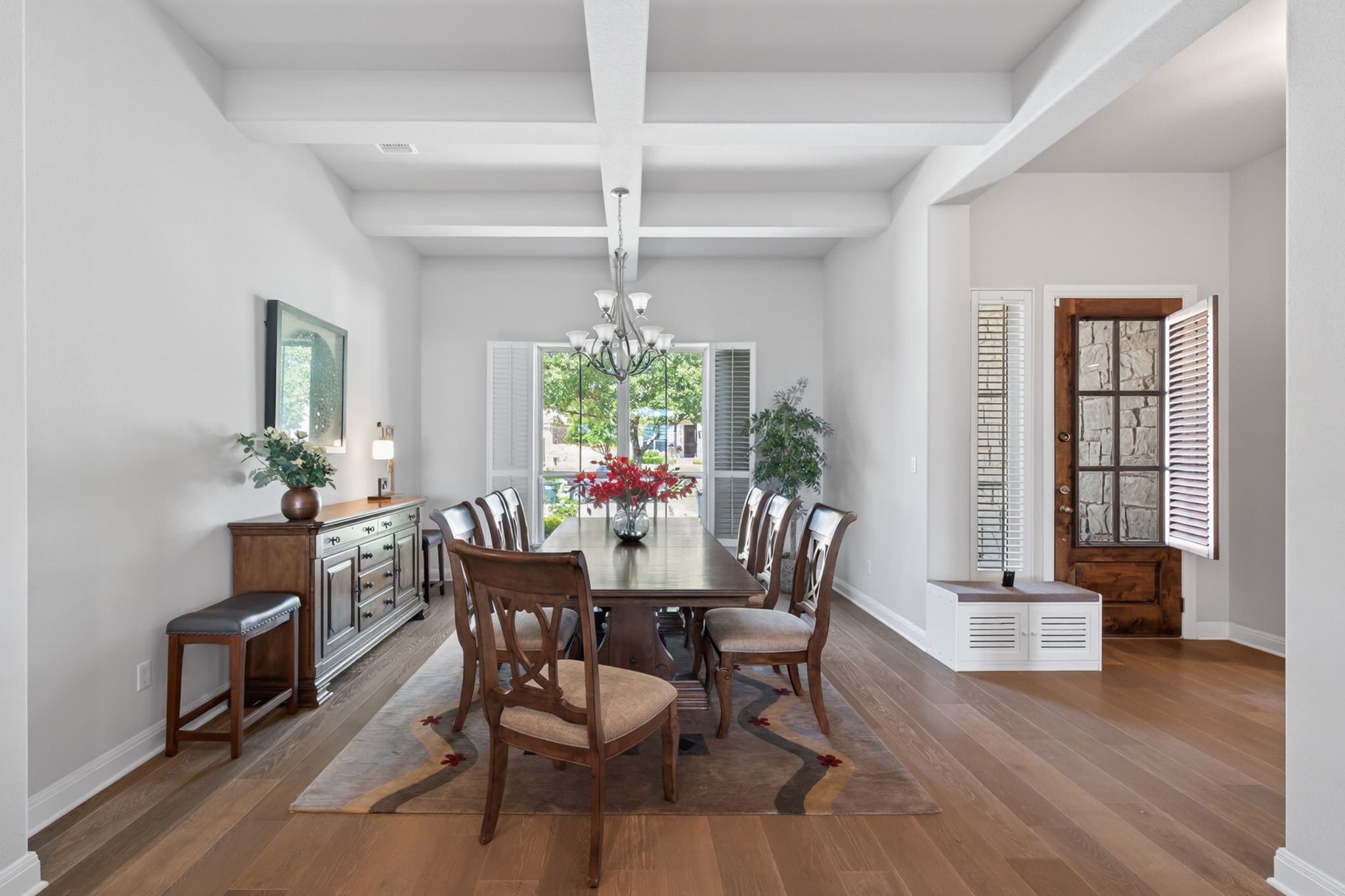 4105 Haight Street Round Rock, TX 78681 - Photo 6 of 40 a view of a dining room with furniture window and wooden floor