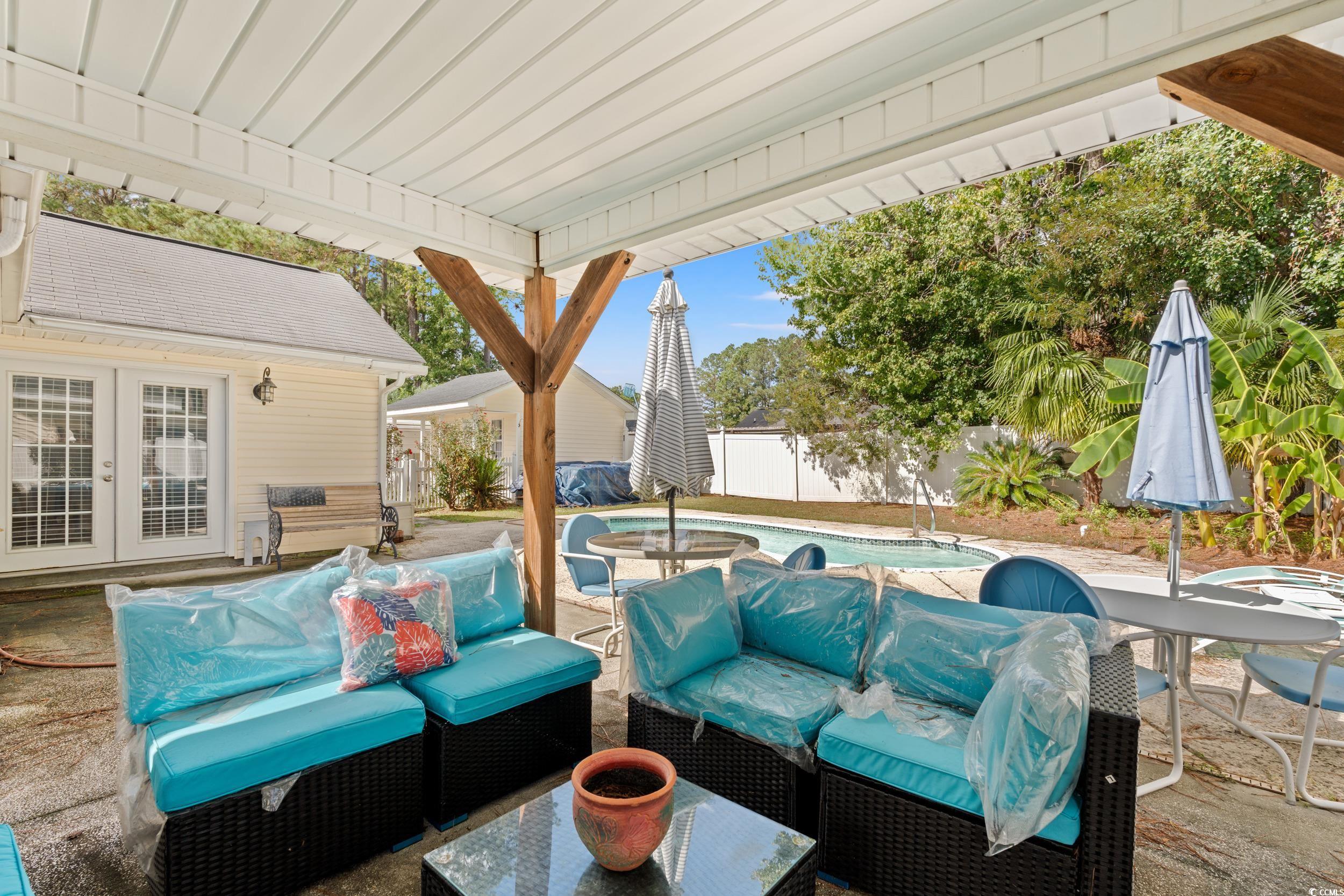 3056 Sweetpine Lane Conway, SC 29527 - Photo 34 of 36 View of swimming pool with a fenced backyard, a patio, and a gazebo