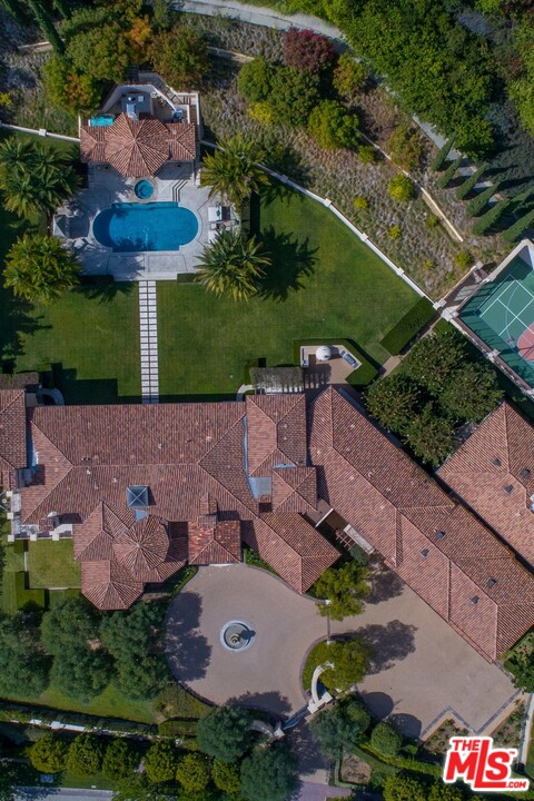 44 Beverly Park Circle Beverly Hills, CA 90210 - Photo 7 of 17 an aerial view of a house with garden space and a patio
