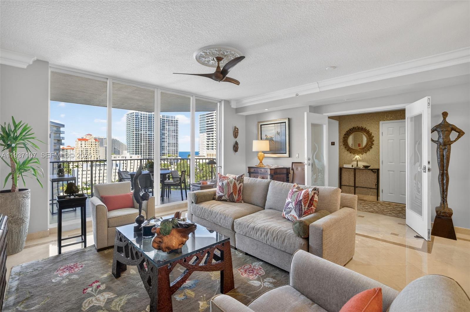 100 South Birch Road, Unit 1103F Fort Lauderdale, FL 33316 - Photo 16 of 80 Marble flooring, ocean views, floor to ceiling glass, crown molding. Bright open and airy.