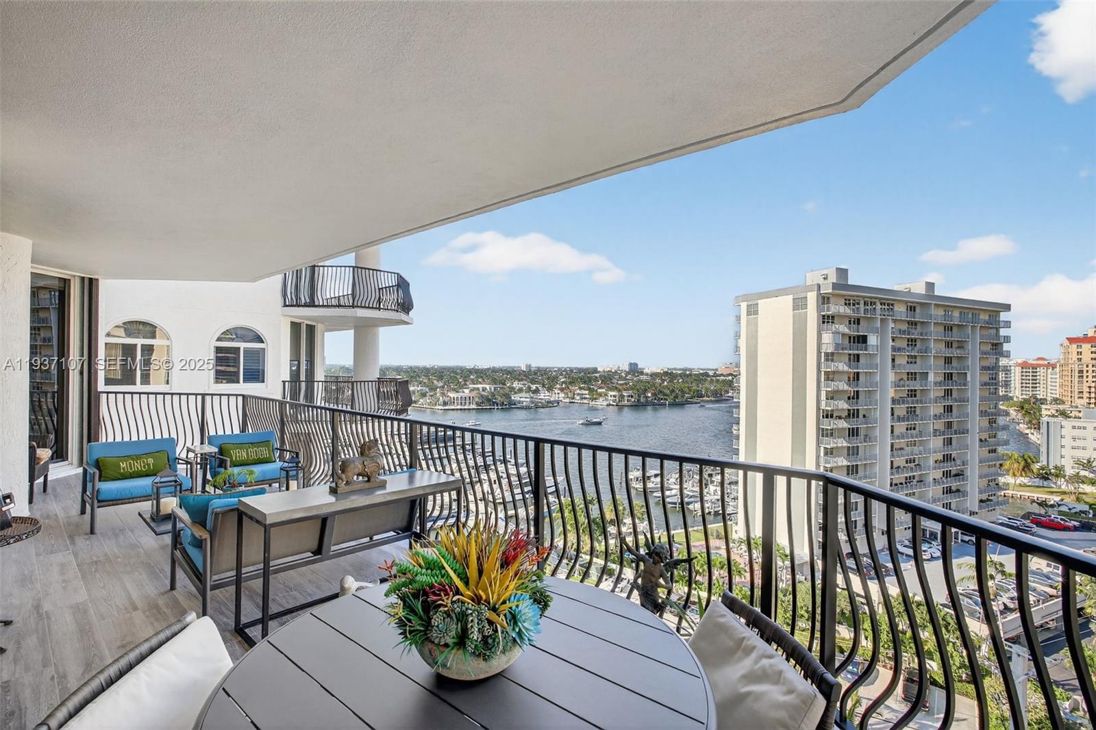 100 South Birch Road, Unit 1103F Fort Lauderdale, FL 33316 - Photo 2 of 80 Actual balcony. New plank wood look tile flooring. Expansive balcony w/ room for dining, lounge seating and electric grill. With gorgeous water views.