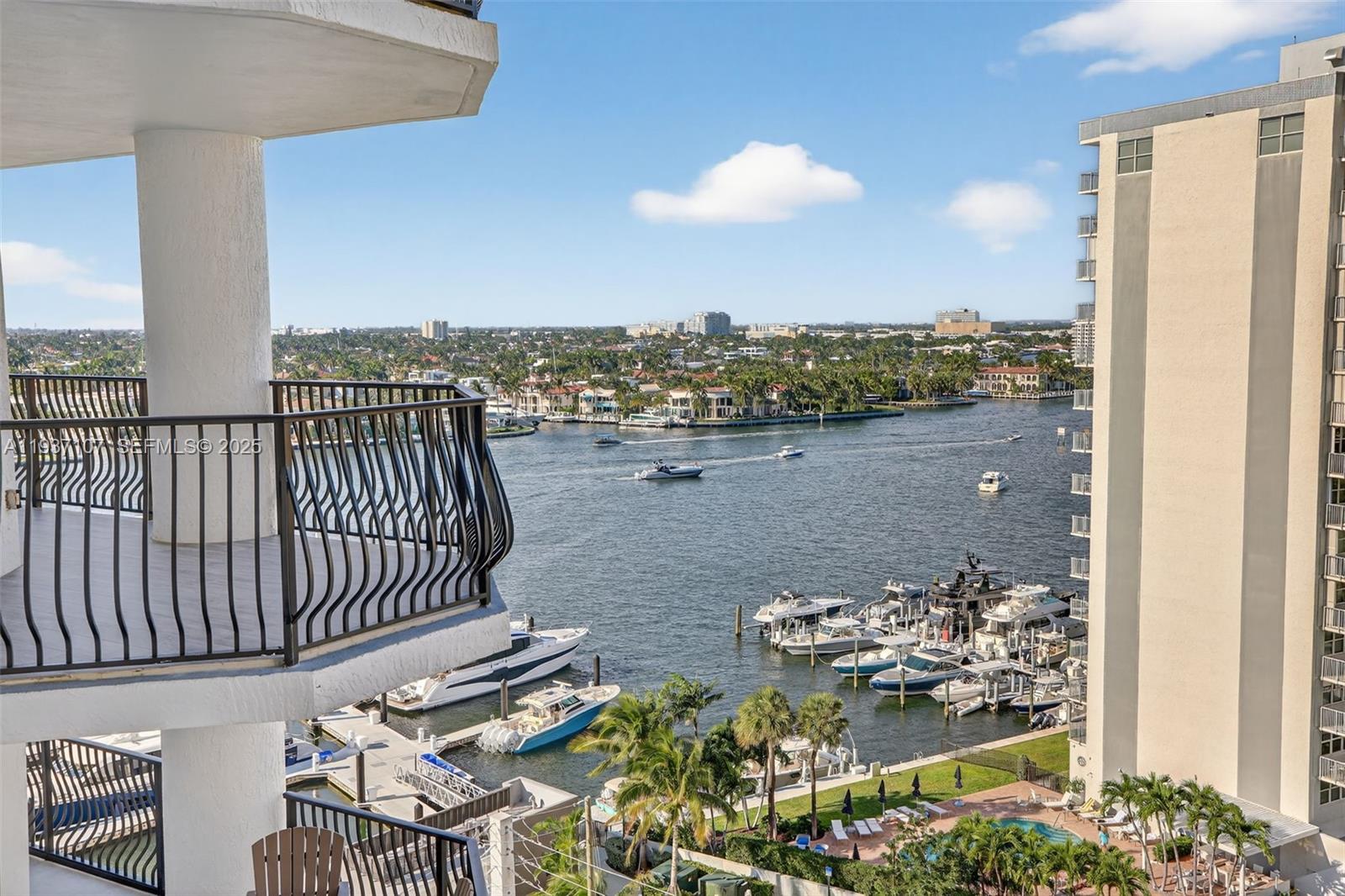 100 South Birch Road, Unit 1103F Fort Lauderdale, FL 33316 - Photo 21 of 80 Actual balcony views - gorgeous water views toward Seven Isles off Las Olas Blvd.