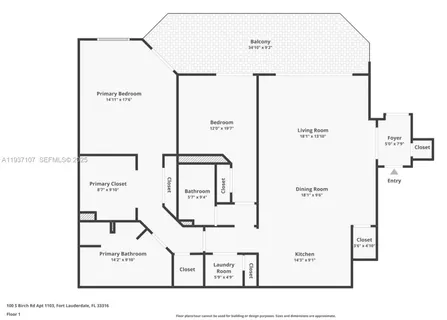$1,100,000 | 100 South Birch Road, Unit 1103F, Fort Lauderdale, FL 33316