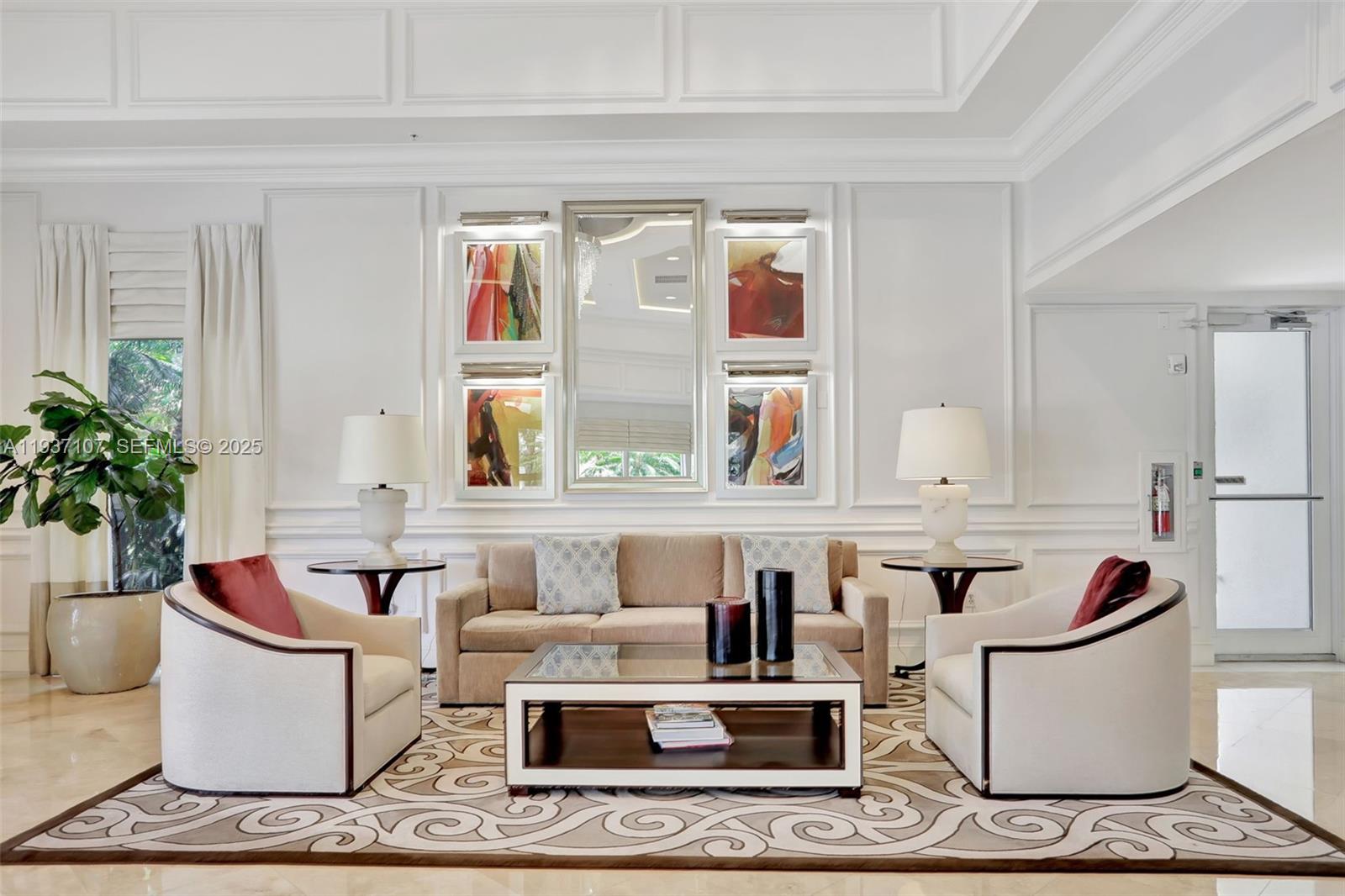 100 South Birch Road, Unit 1103F Fort Lauderdale, FL 33316 - Photo 8 of 80 Beautifully updated lobby by Steven G. Interiors.