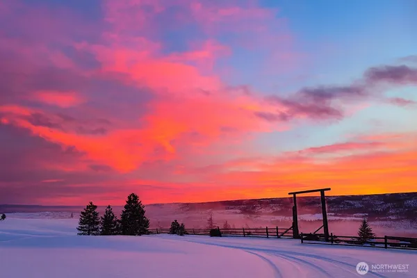 a view of a city with sunset view