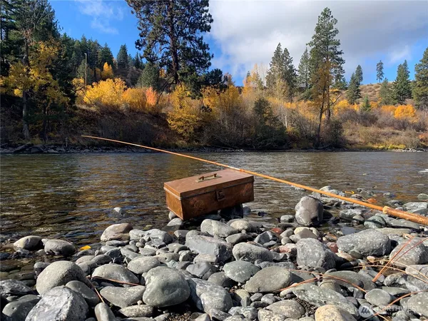 a view of a lake with outdoor space