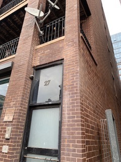 a view of a brick wall