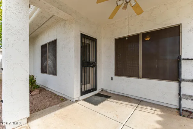 a view of a door of the house