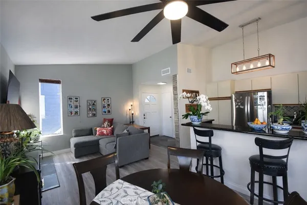 a living room with furniture