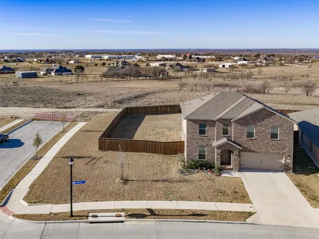 an aerial view of a house