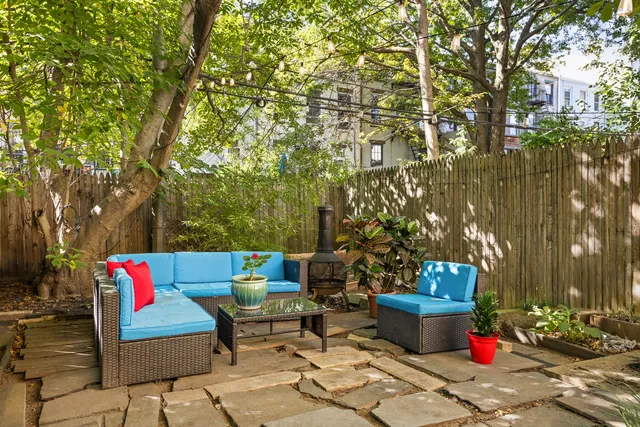 a outdoor space with furniture