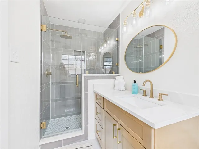 a view of backyard with a deck and wooden floor