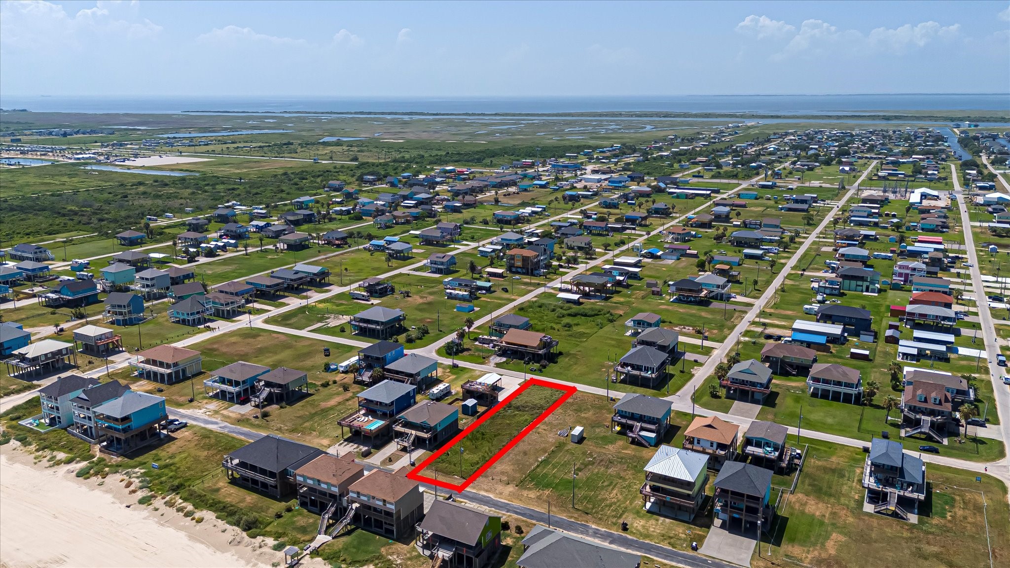 1126 Gulfview Road Crystal Beach, TX 77650 - Photo 14 of 28 an aerial view of multiple house