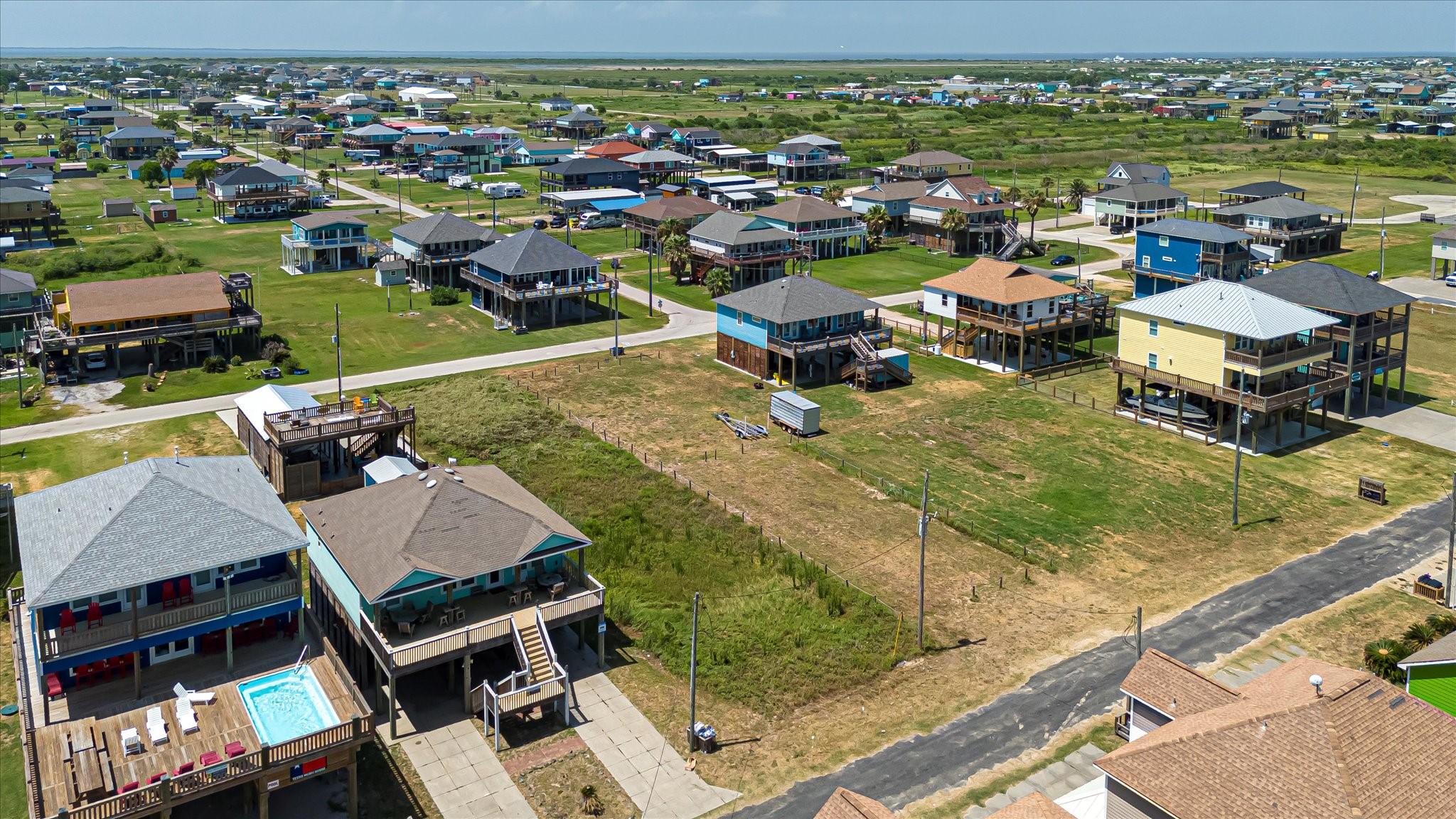 1126 Gulfview Road Crystal Beach, TX 77650 - Photo 23 of 28 an aerial view of a house with a ocean view