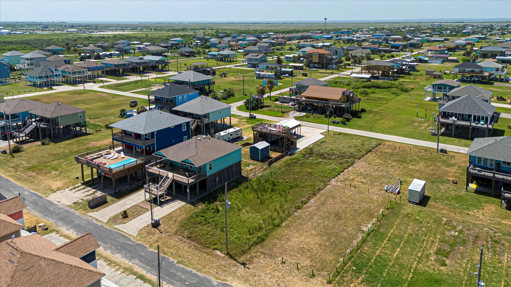 1126 Gulfview Road Crystal Beach, TX 77650 - Photo 27 of 28 an aerial view of a house with a ocean view
