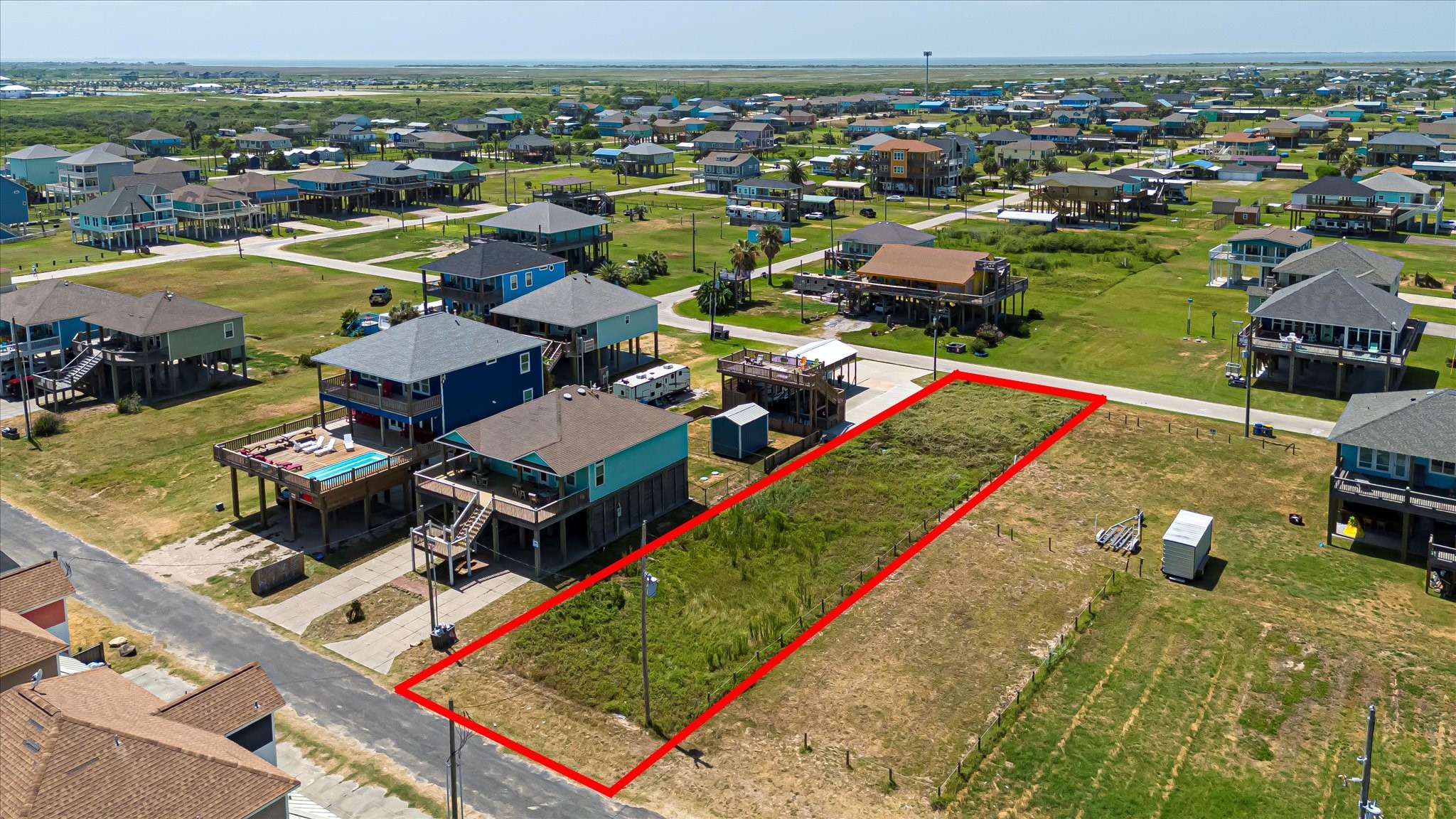 1126 Gulfview Road Crystal Beach, TX 77650 - Photo 28 of 28 an aerial view of a house with a ocean view