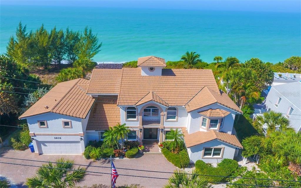 3809 Casey Key Road Nokomis, FL 34275 - Photo 1 of 1 Aerial Front Elevation