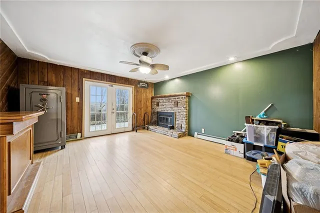 a view of a livingroom with a fireplace