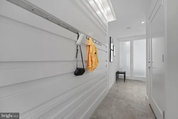 a bedroom with a bed and glass floor