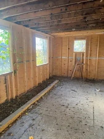 a view of a garage