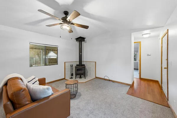 a living room with furniture