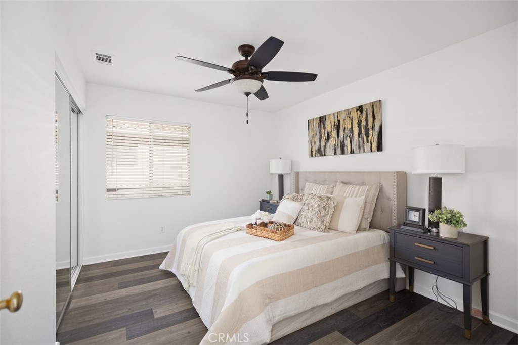 39 Ohio Irvine, CA 92606 - Photo 24 of 46 a bedroom with a bed and wooden floor